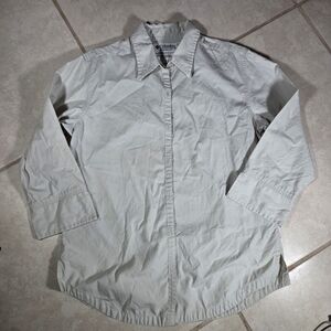 Columbia Light Gray Button-Up Long Sleeve Shirt Small Made In USA